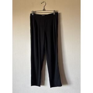 BABATON Aritzia Size 0 Black Cropped Pull On COHEN Pants Pleated Elastic Waist